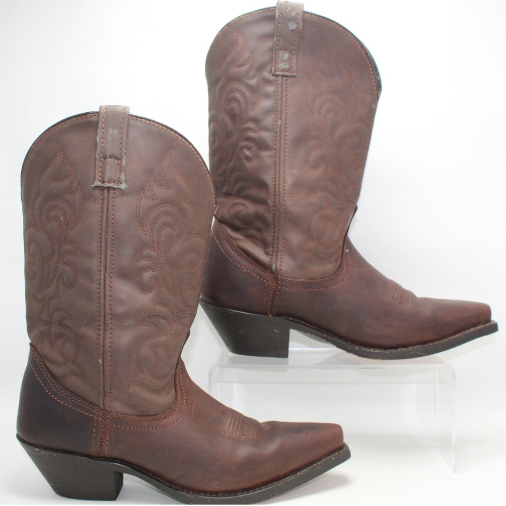 Laredo 5763 Womens Brown Leather Western‎ Cowboy Boots Size 9M Pointed Toe